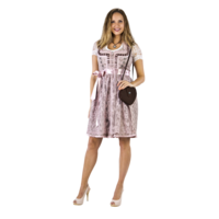 thumb-Dirndl 2 dlg - Oudroze/Taupe, Kanten Schort (excl blouse)-5