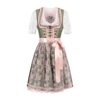 Dirndl 2 dlg - Groen/Roze, Kanten Schort (excl blouse)