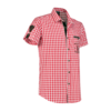 Traditioneel Overhemd met borduursel, rood/wit, korte mouwen