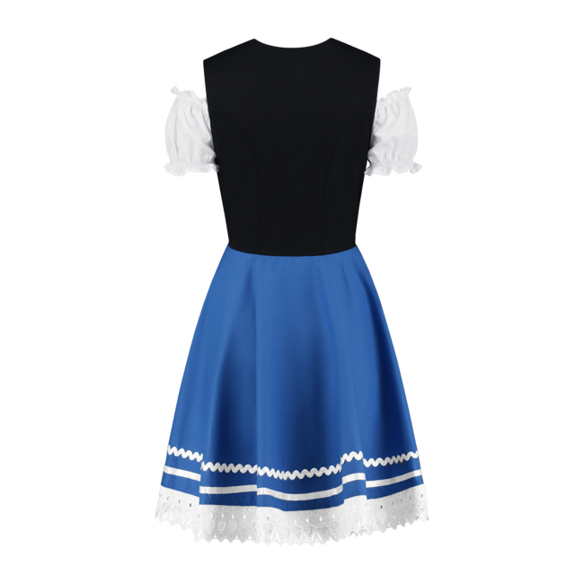 Tiroler dirndl 2 delig - Zwart/Blauw - 100% Katoen