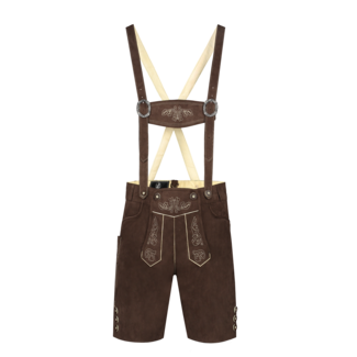 Haus Huberts Tiroler Broek Heren imitatie suede donkerbruin - Kort