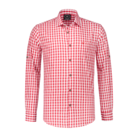 Traditioneel Overhemd Rood/Wit Geruit Premium Cotton Blend