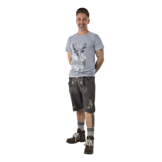 Haus Huberts Tiroler Broek short/joggingbroek heren grijs fleece