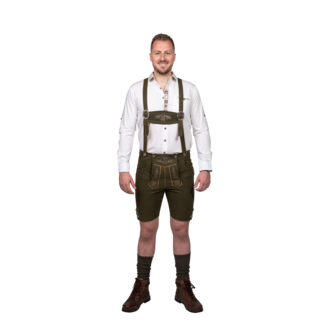 Haus Huberts Tiroler Broek Heren imitatie suede groen - Kort