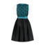 Dirndl Zwart/Blauw - Satijnen Schort, 3 dlg. - Dirndlblouse Wit