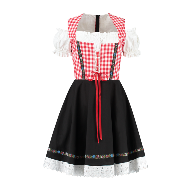 Dirndl Rood/Wit Rock Lise