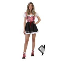 thumb-Dirndl Rood/Wit Rock Lise-1