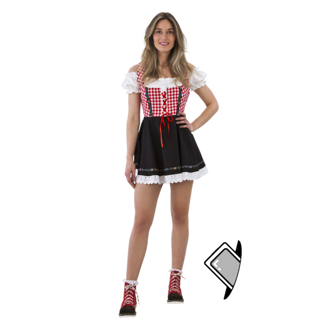 Dirndl Rood/Wit Rock Lise