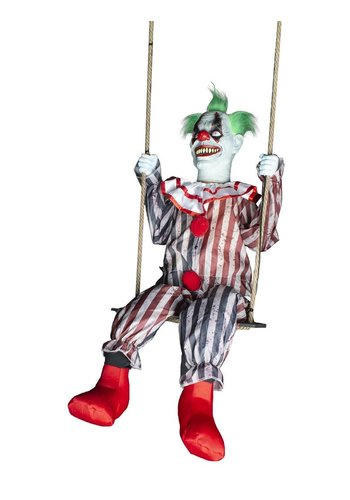 Enge clown op schommel 