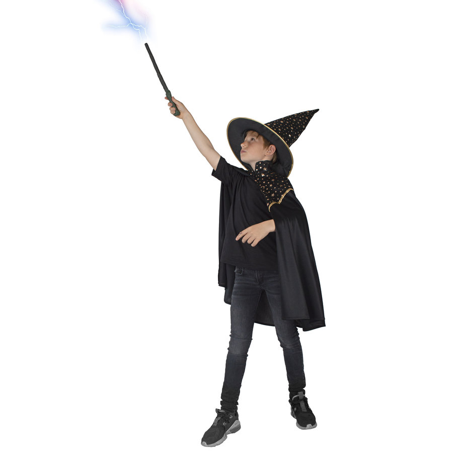 Zwarte magische cape Kind-2