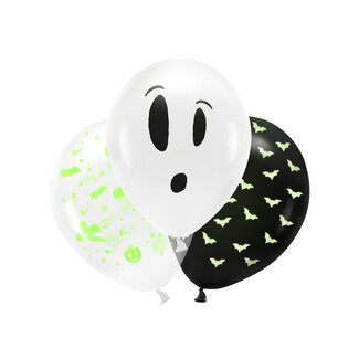 PartyDeco Blacklight Ballonnen BOO! - 3st - 27cm