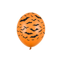 Heliumballon Vleermuizen - 30cm - Oranje/Zwart