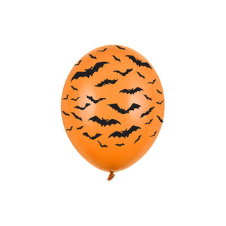Strong Balloons Heliumballon Vleermuizen - 30cm - Oranje/Zwart