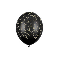 Heliumballon Vleermuizen - 30cm - Zwart/Goud