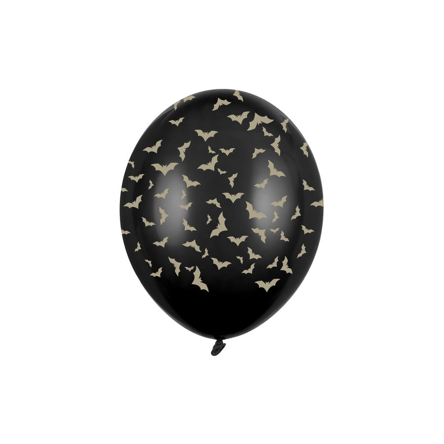 Heliumballon Vleermuizen - 30cm - Zwart/Goud-1