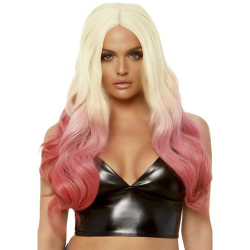 Beachy Waves Long Ombre Wig - Blond Roze 