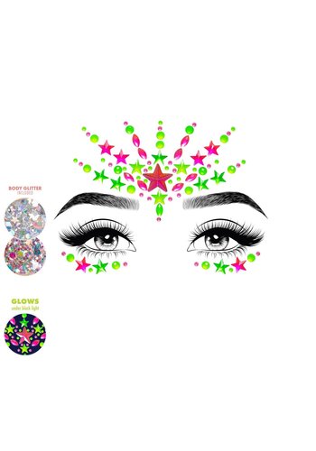 Vibe Neon Face jewels sticker 