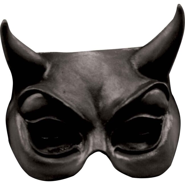 Latex Half Masker - Evil Devil Black