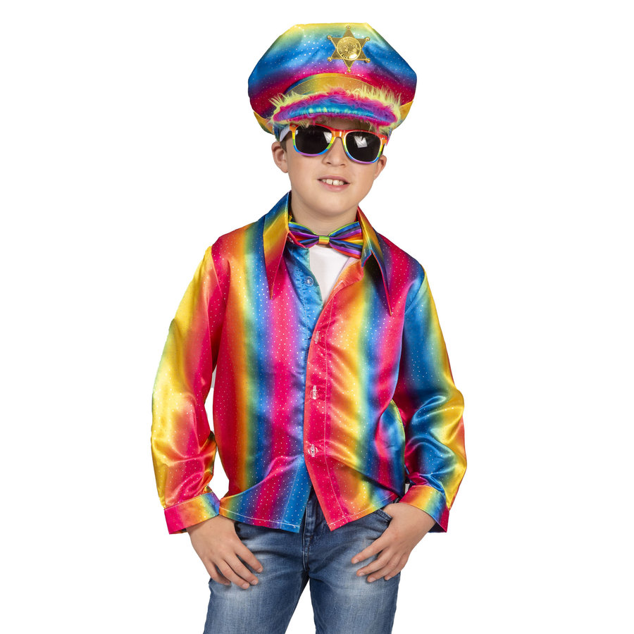 Disco Shirt Regenboog-1