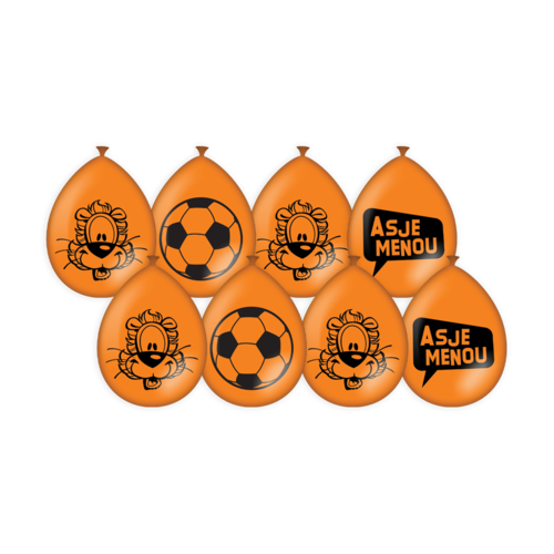 Loeki - Ballonnen oranje - 8st - 30cm 