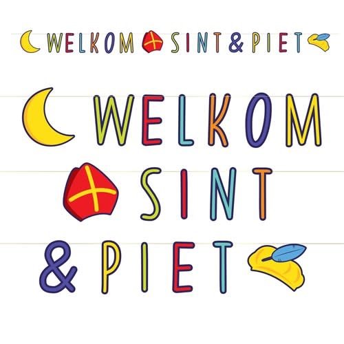 Letterslinger Welkom Sint & Piet - 285 cm 