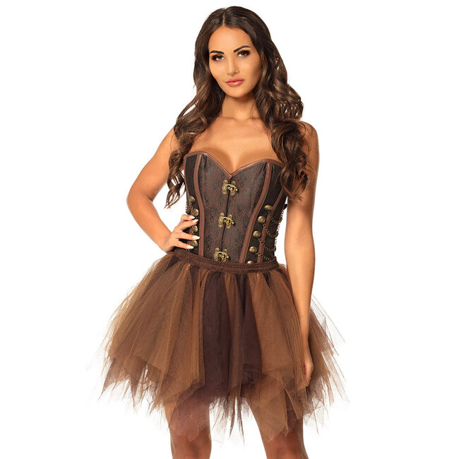 Petticoat Premium bruin/taupe (drielaags)