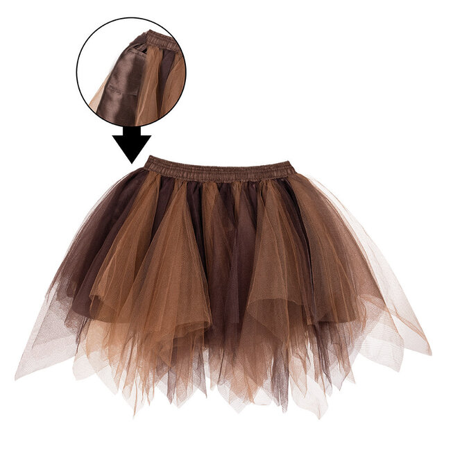 Petticoat Premium bruin/taupe (drielaags)