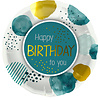 Folatex Folieballon Birthday Teal Goud