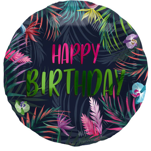 Folieballon Birthday Neon Tropical - 45 cm 