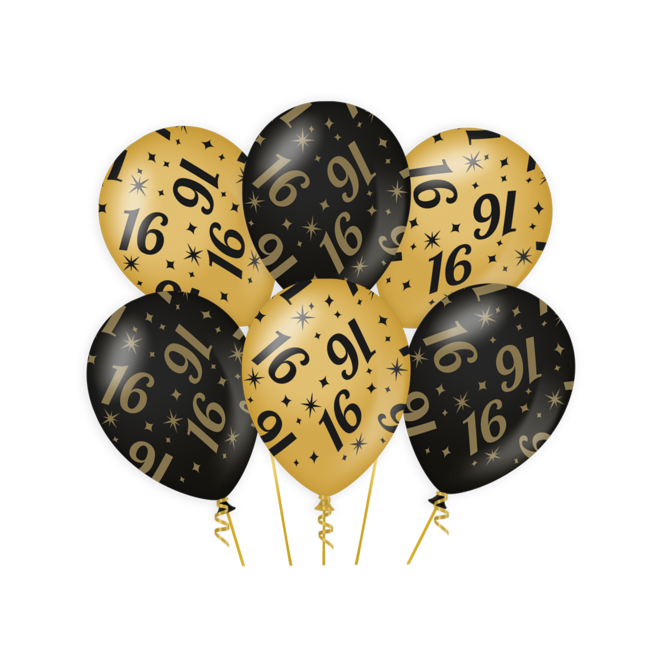 Classy Party Ballonnen – 16 Jaar - 6 stuks
