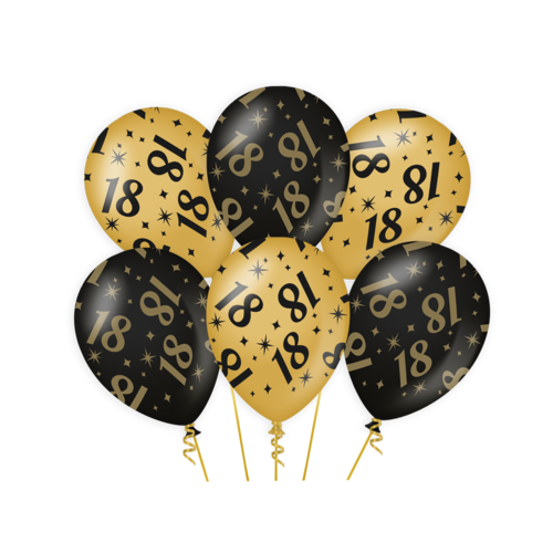 Classy Party Ballonnen – 18 Jaar - 6st 
