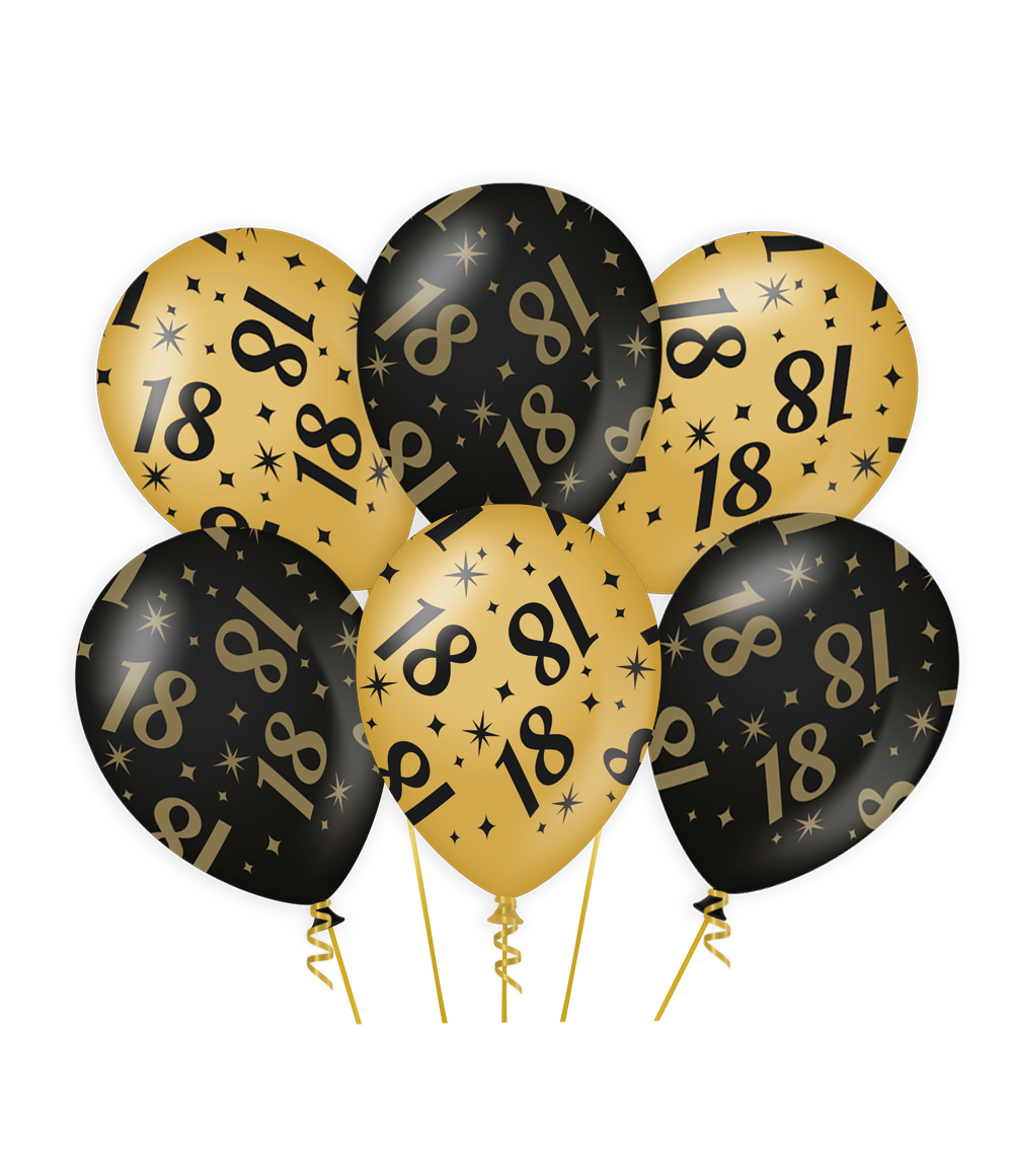 voor Reclame lassen Classy Party Ballonnen – 18 Jaar - 6st - Zorg voor Party online  feestartikelen en ballondecoraties