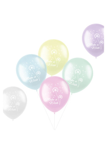 Ballonnen Pastel 'Make a Wish' - 30cm - 6 stuks 