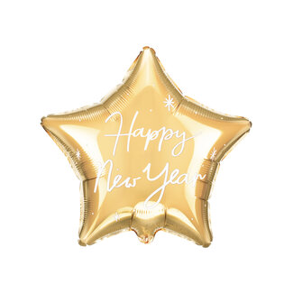 PartyDeco Folieballon Happy New Year Gold - 45cm