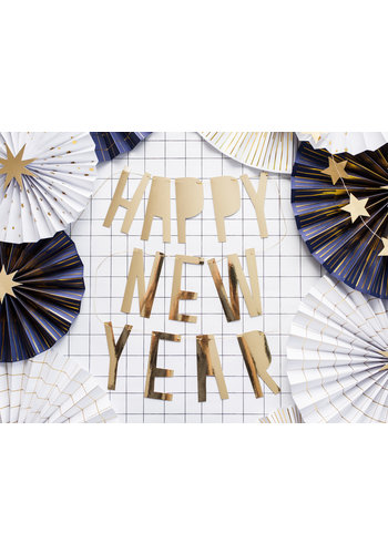 Banner Happy New Year Goud - 10 x 90 cm 