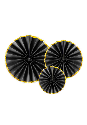 Decoratieve Rozetten - Black & Gold - 3 st 