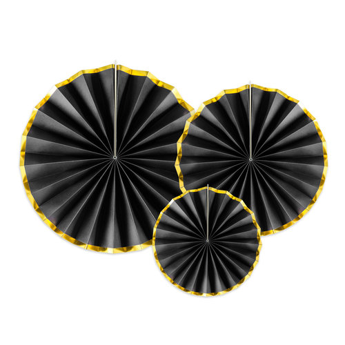 Decoratieve Rozetten - Black & Gold - 3 st 