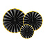 PartyDeco Decoratieve Rozetten - Black & Gold - 3 st