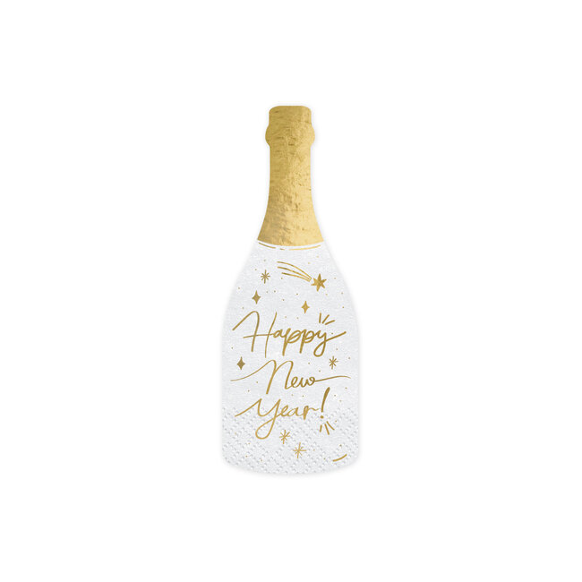 Servetten Happy New Year - Champagne