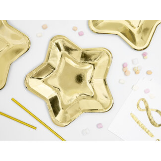 PartyDeco Bordjes Ster Goud - 23cm
