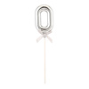 Taart Topper nr. 0 Zilver - 5.5 x 2.5 x 21 cm