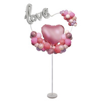 thumb-Ballon Standaard Hart Wit - 156 x 72 cm-2