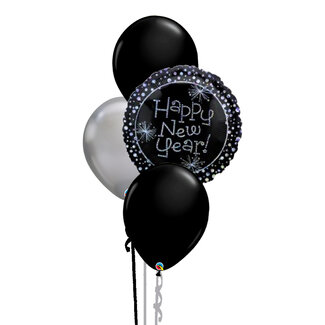 Qualatex Happy New Year Silver & Black Set