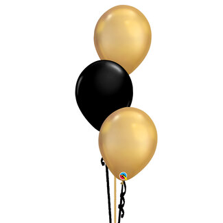 Sempertex Tafeldecoratie Black & Gold - 3 Heliumballonnen
