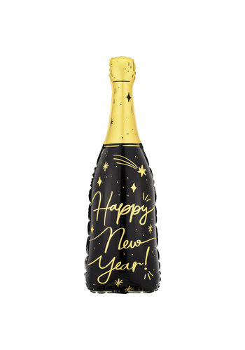 Folieballon Champagne Fles Sparkles Happy New Year 