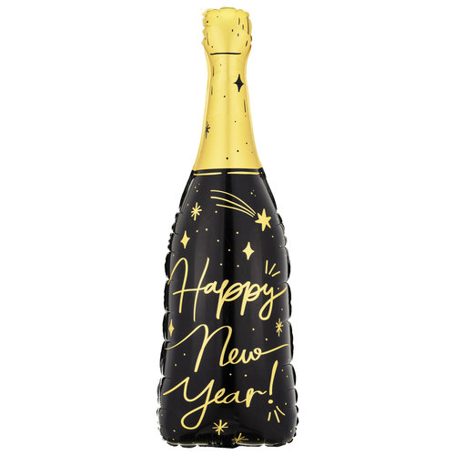 Folieballon Champagne Fles Sparkles Happy New Year 