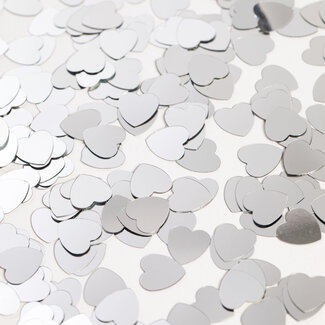 Globos Tafel Confetti Hart Zilver - 14 gram
