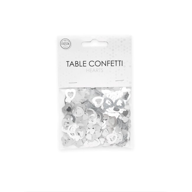 Tafel Confetti Open Hart Zilver