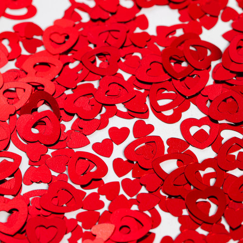 Tafel Confetti Open Hart Rood - 14 gram 