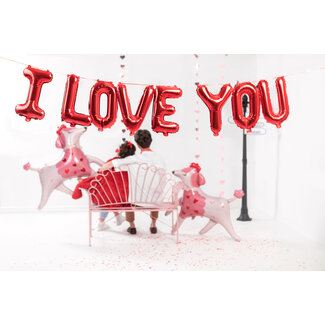 PartyDeco Folieballon Letters - I Love You